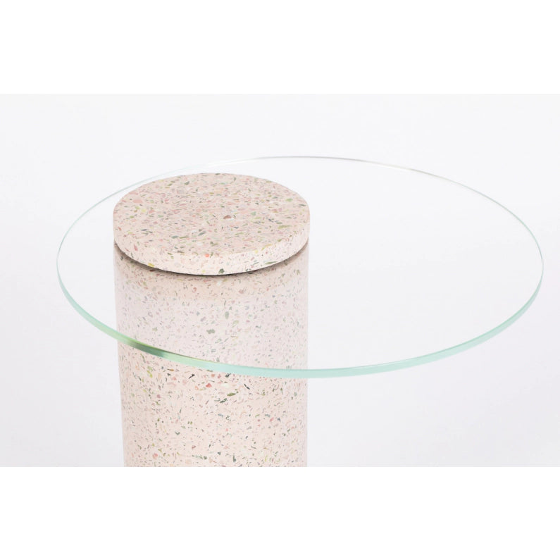 Product photograph of Zuiver Terrazzo Rosalina Side Table Pink Pink from Olivia's.