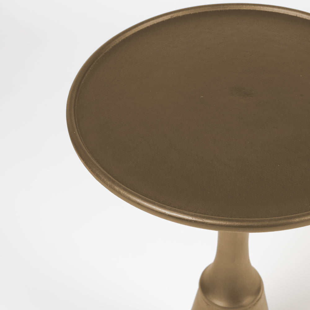 Product photograph of Olivia S Nordic Living Collection - Nilsen Side Table In Antique Brass from Olivia's.