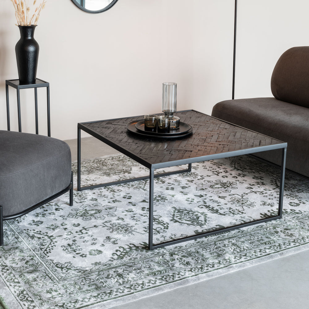 Product photograph of Olivia S Nordic Living Collection Parkes Square Coffee Table In Black from Olivia's.