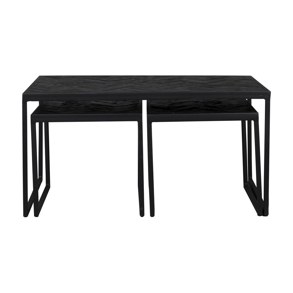 Product photograph of Olivia S Nordic Living Collection Set Of 3 Parkes Coffee Table In Black from Olivia's