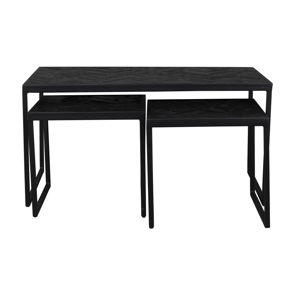 Product photograph of Olivia S Nordic Living Collection Set Of 3 Parkes Coffee Table In Black from Olivia's.