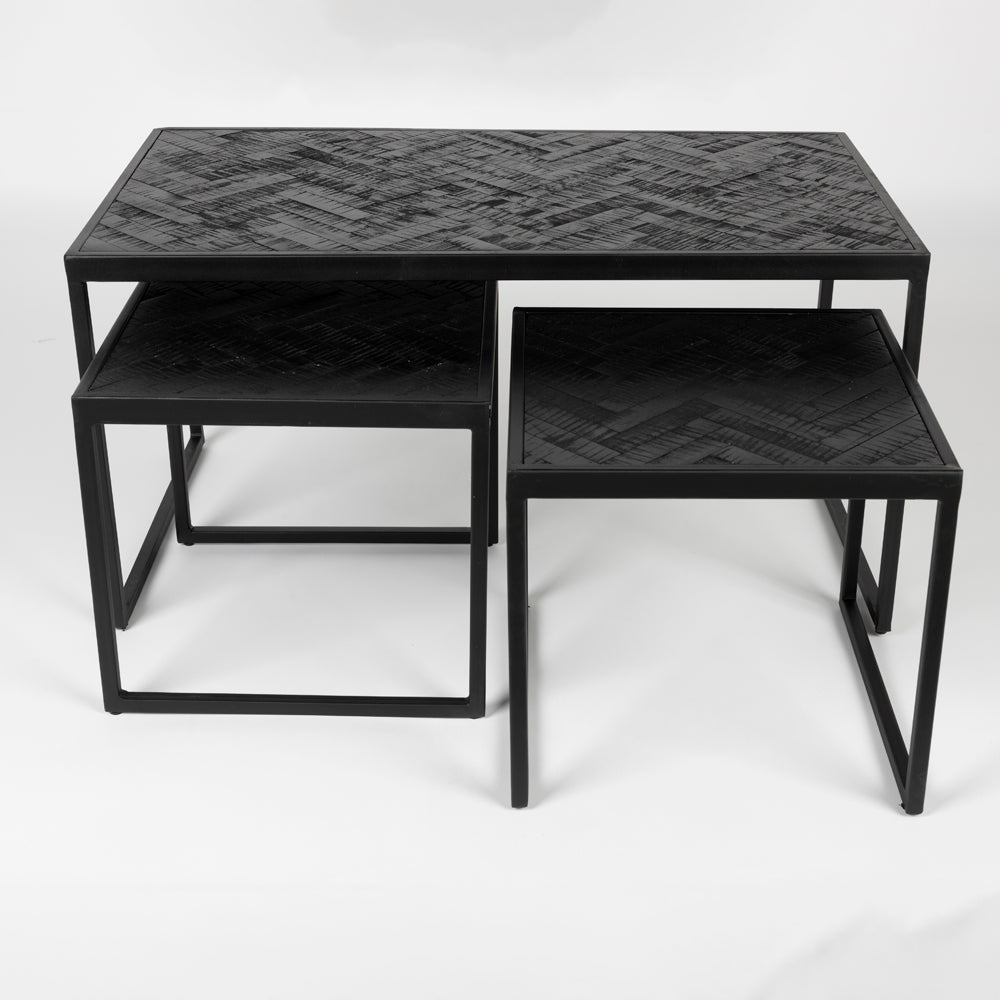 Product photograph of Olivia S Nordic Living Collection Set Of 3 Parkes Coffee Table In Black from Olivia's.