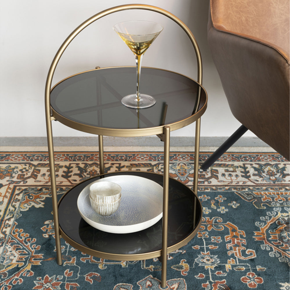 Product photograph of Olivia S Nordic Living Collection - Maarten Side Table In Gold from Olivia's.