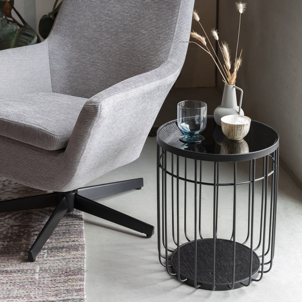 Product photograph of Olivia S Nordic Living Collection - Lamonte Side Table In Black from Olivia's.