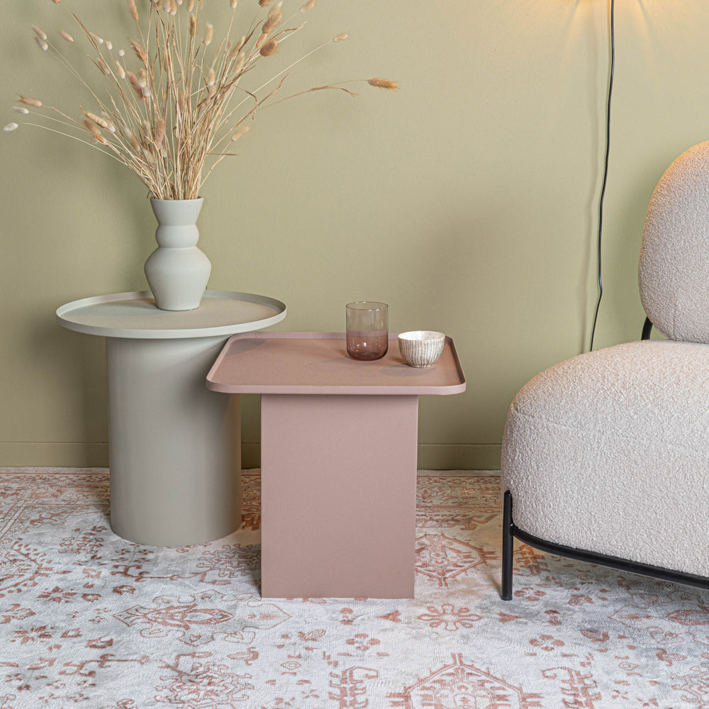 Product photograph of Olivia S Nordic Living Collection - Suri Square Side Table In Pink from Olivia's.