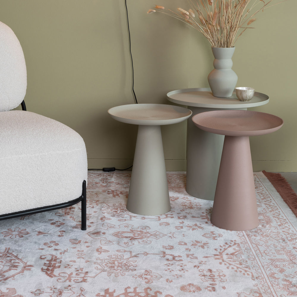 Product photograph of Olivia S Nordic Living Collection - Suri Round Side Table In Beige from Olivia's.