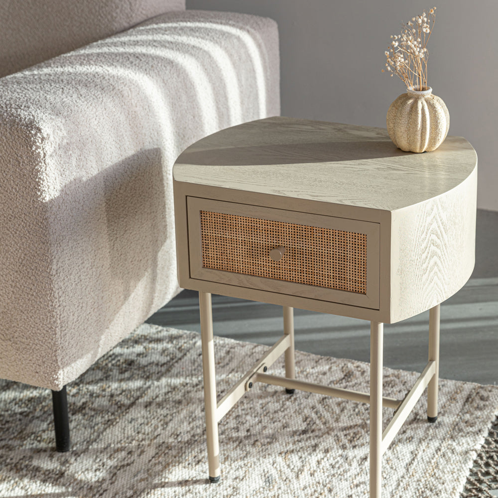 Product photograph of Olivia S Nordic Living Collection Maya Side Table In Beige from Olivia's.