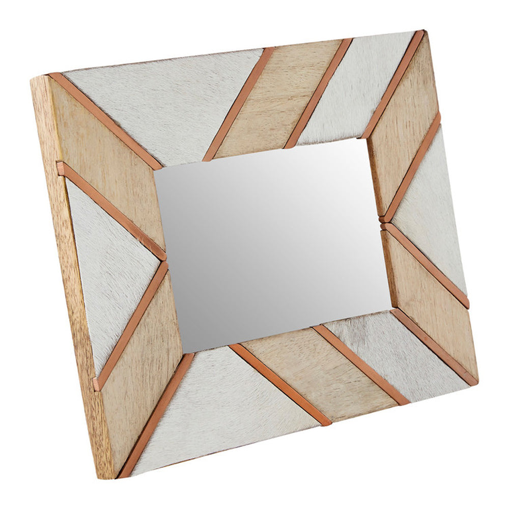 Product photograph of Olivia S Cowhide And Mango Wood Photo Frame 4x6 from Olivia's.