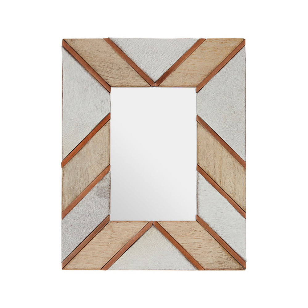 Product photograph of Olivia S Cowhide And Mango Wood Photo Frame 4x6 from Olivia's.