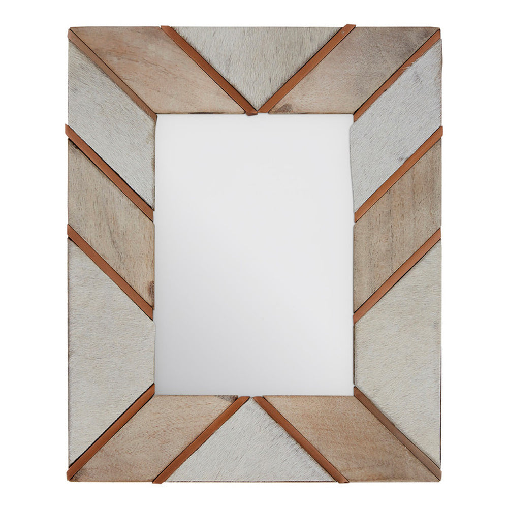 Product photograph of Olivia S Cowhide And Mango Wood Photo Frame 5x7 from Olivia's.
