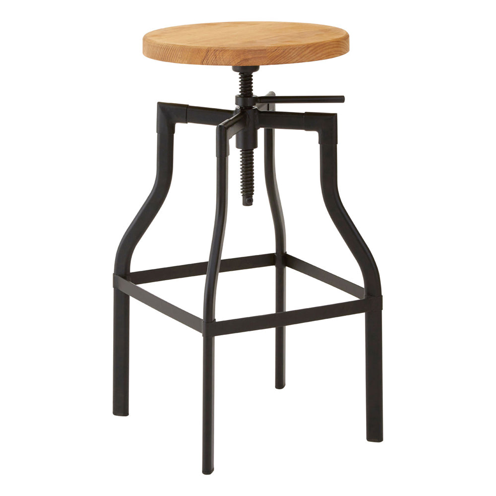 Olivias Soft Industrial Collection Iron Foundry Ash Bar Stool