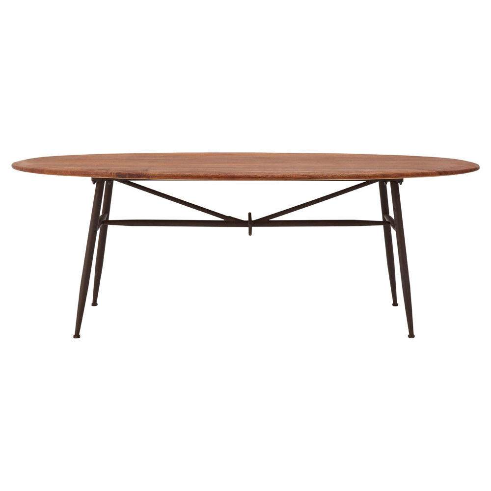 Product photograph of Olivia S Soft Industrial Collection - Freyja Oval Dining Table from Olivia's