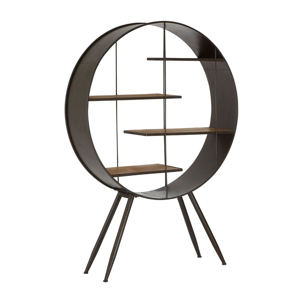 Product photograph of Olivia S Terra Metal Wood Round Shelf Unit from Olivia's.