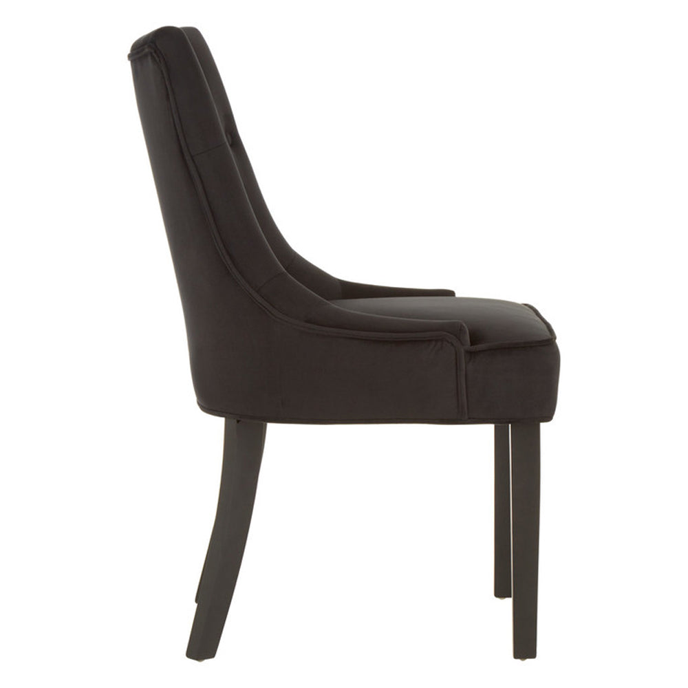 Product photograph of Olivia S Luxe Collection - Daxi Dining Chair Black Velvet from Olivia's.