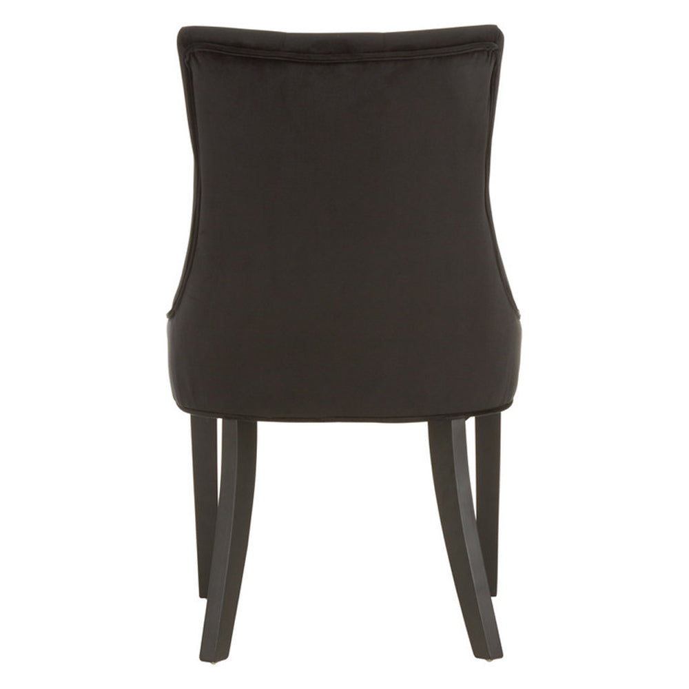 Product photograph of Olivia S Luxe Collection - Daxi Dining Chair Black Velvet from Olivia's.