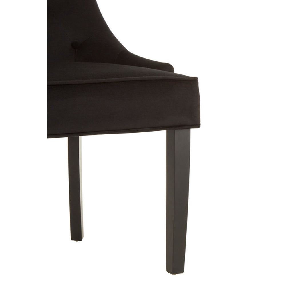 Product photograph of Olivia S Luxe Collection - Daxi Dining Chair Black Velvet from Olivia's.