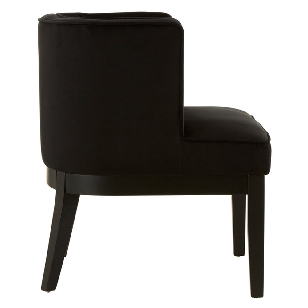 Product photograph of Olivia S Luxe Collection - Daxi Rounded Light Black Velvet Chair from Olivia's.