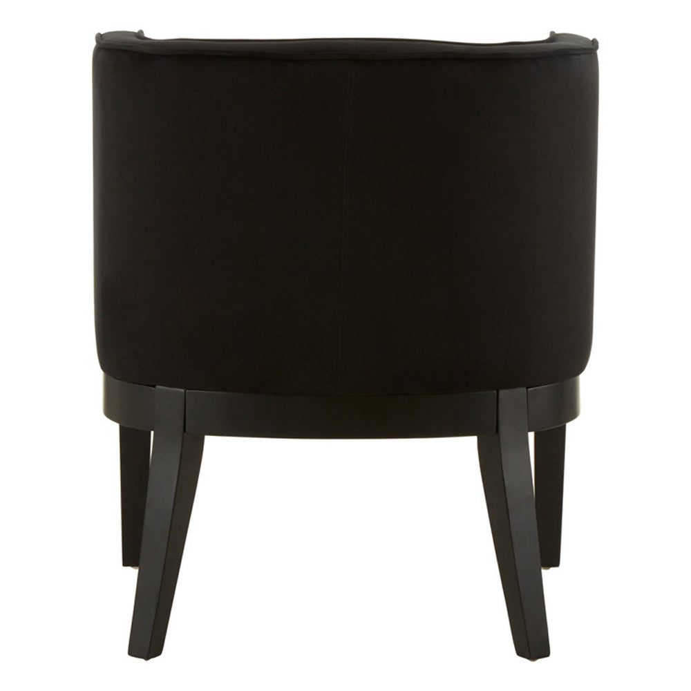 Product photograph of Olivia S Luxe Collection - Daxi Rounded Light Black Velvet Chair from Olivia's.