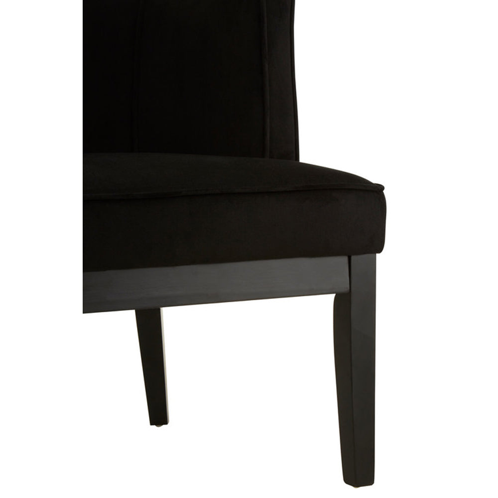 Product photograph of Olivia S Luxe Collection - Daxi Rounded Light Black Velvet Chair from Olivia's.