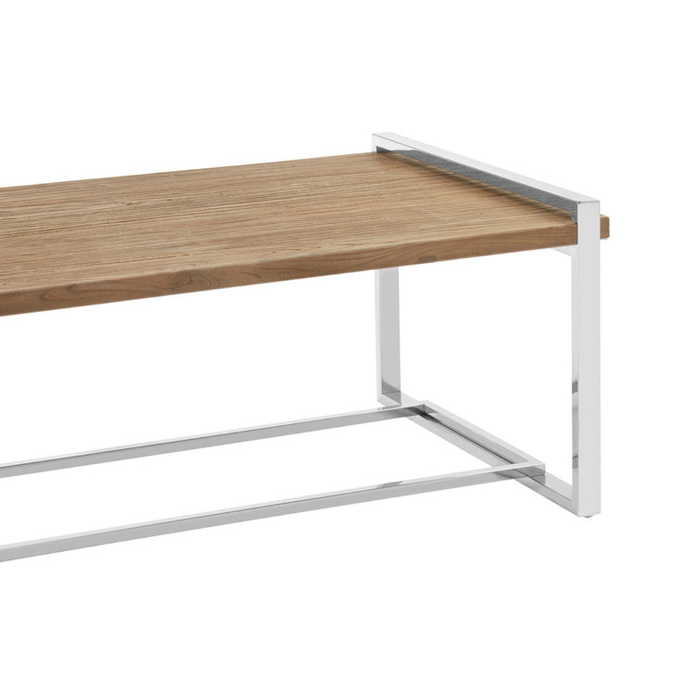 Product photograph of Olivia S Otti Elm Wooden Coffee Table With Stainless Steel Base from Olivia's.
