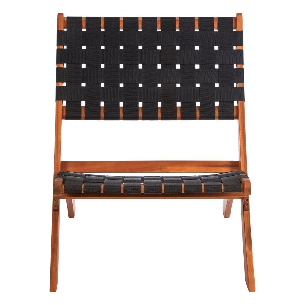 Product photograph of Olivia S Emily Woven Accent Chair Black Natural Acacia Wood from Olivia's