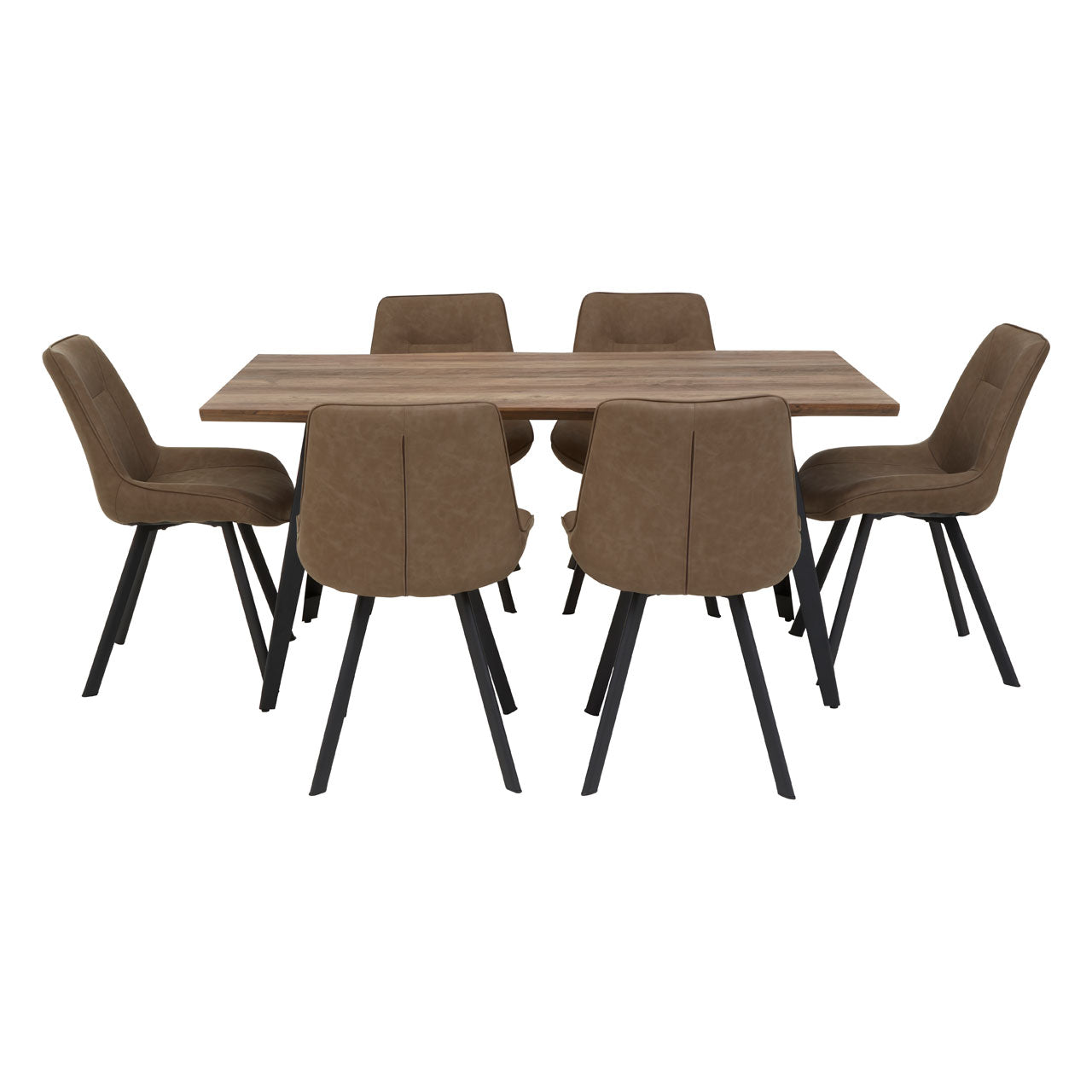 Product photograph of Olivia S 7 Piece Westbury Rectangle Dining Set In Brown from Olivia's.