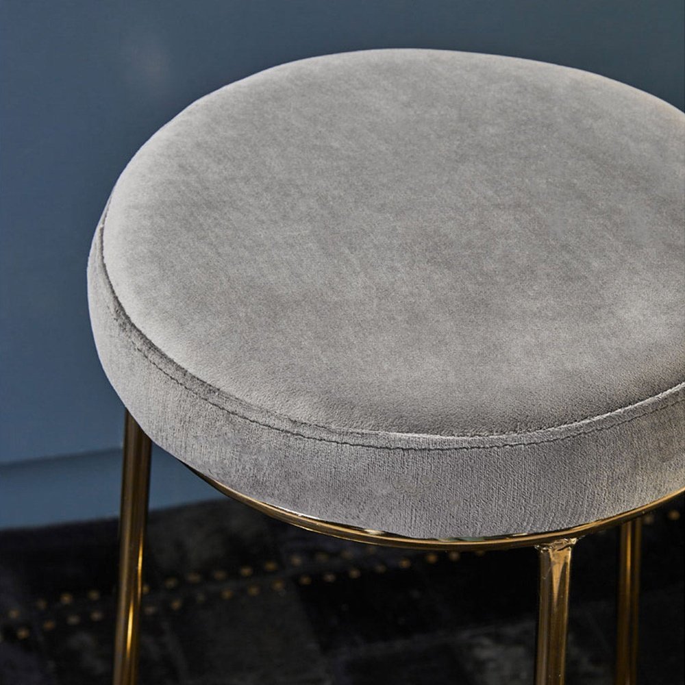 Product photograph of Olivia S Minerva Bar Stool In Grey Velvet Gold from Olivia's.