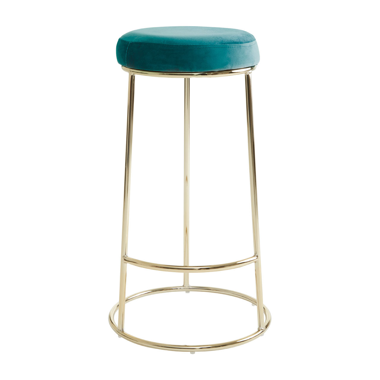 Olivias Minerva Tall Bar Stool In Emerald Green Velvet Gold