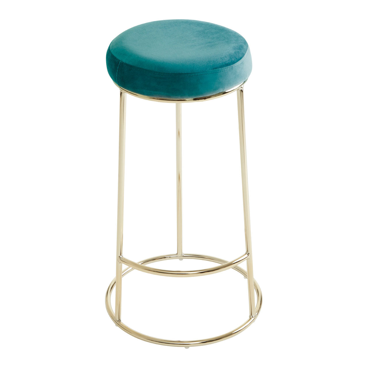 Product photograph of Olivia S Minerva Tall Bar Stool In Emerald Green Velvet Gold from Olivia's.