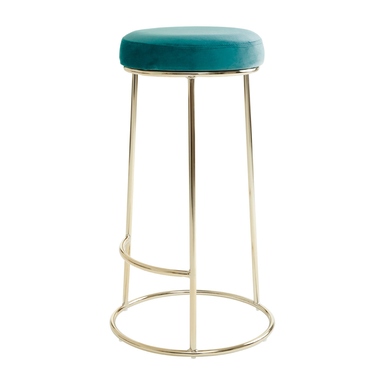Product photograph of Olivia S Minerva Tall Bar Stool In Emerald Green Velvet Gold from Olivia's.