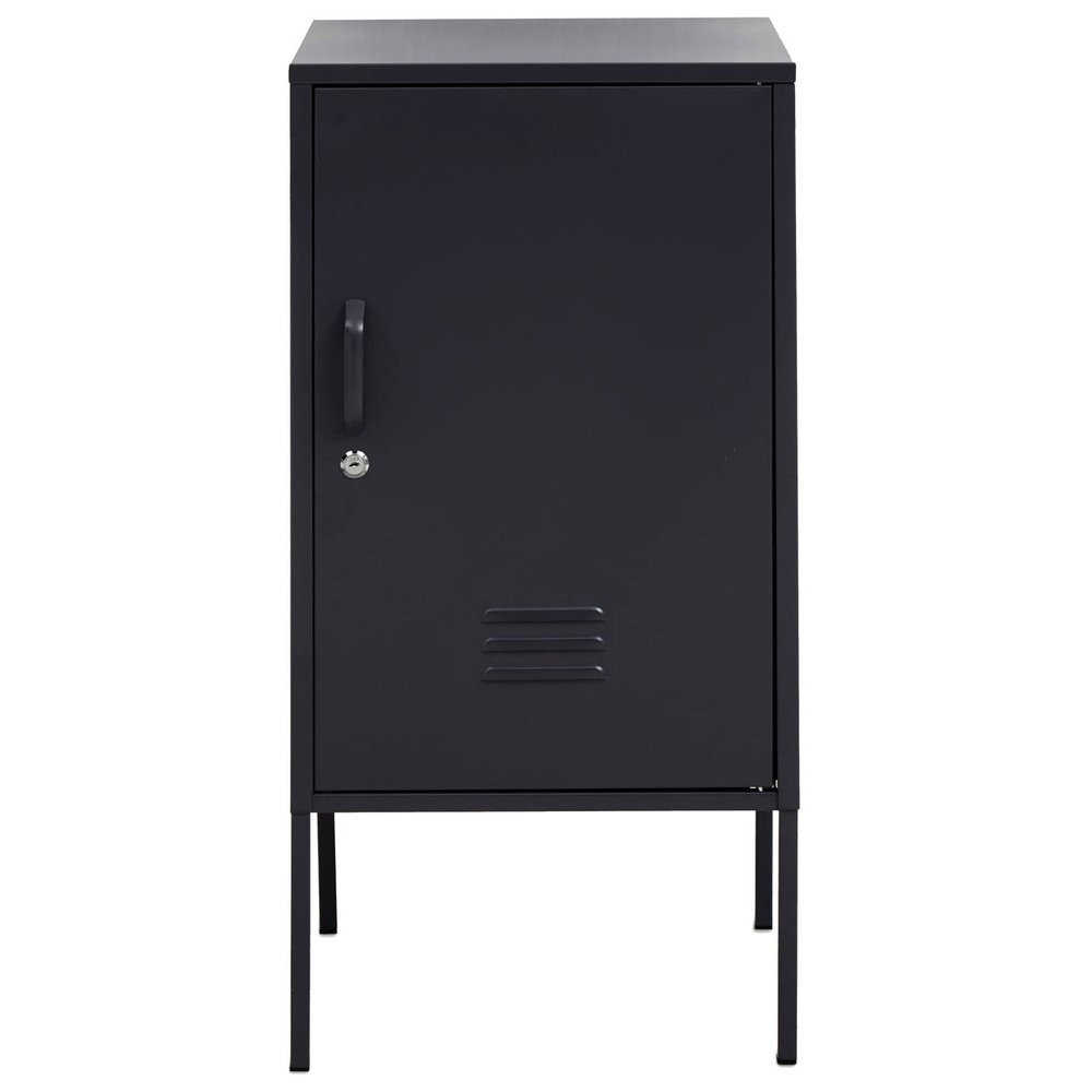 Product photograph of Olivia S Asher 1 Drawer Metal Lockable Cabinet In Black from Olivia's