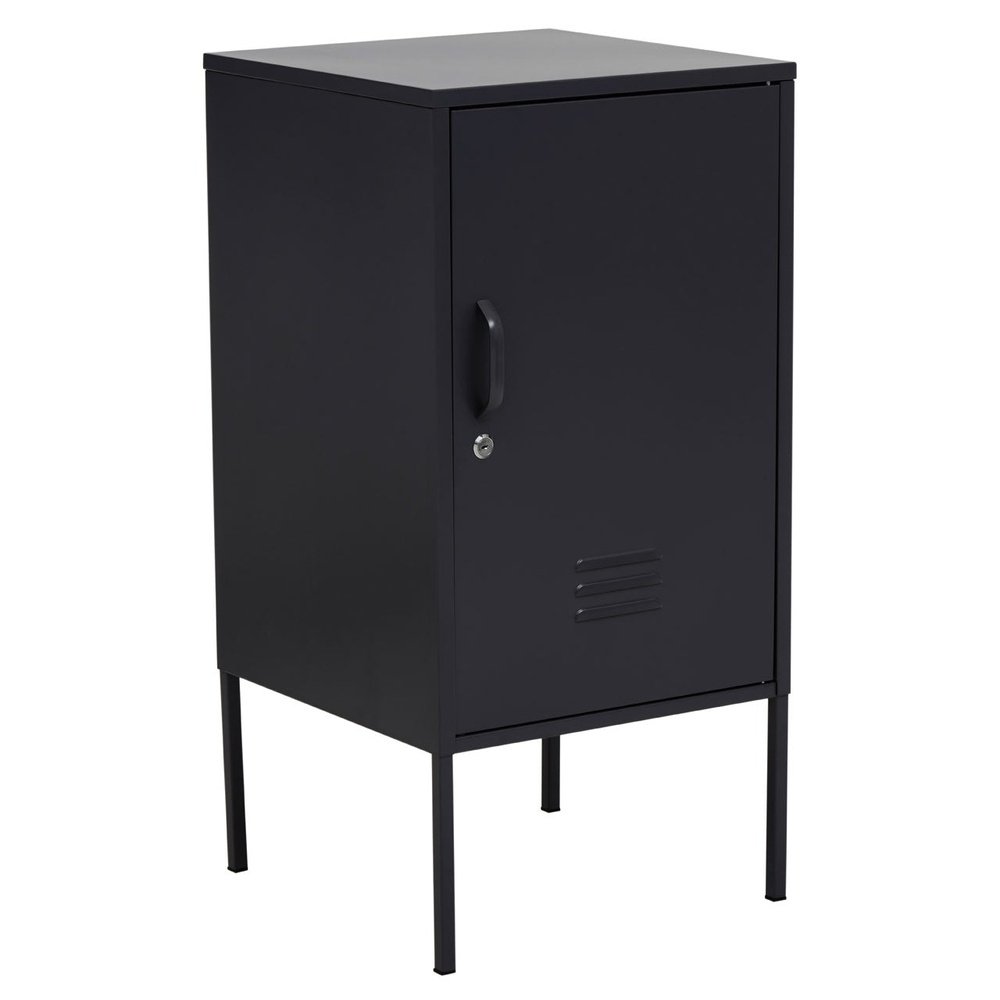 Product photograph of Olivia S Asher 1 Drawer Metal Lockable Cabinet In Black from Olivia's.