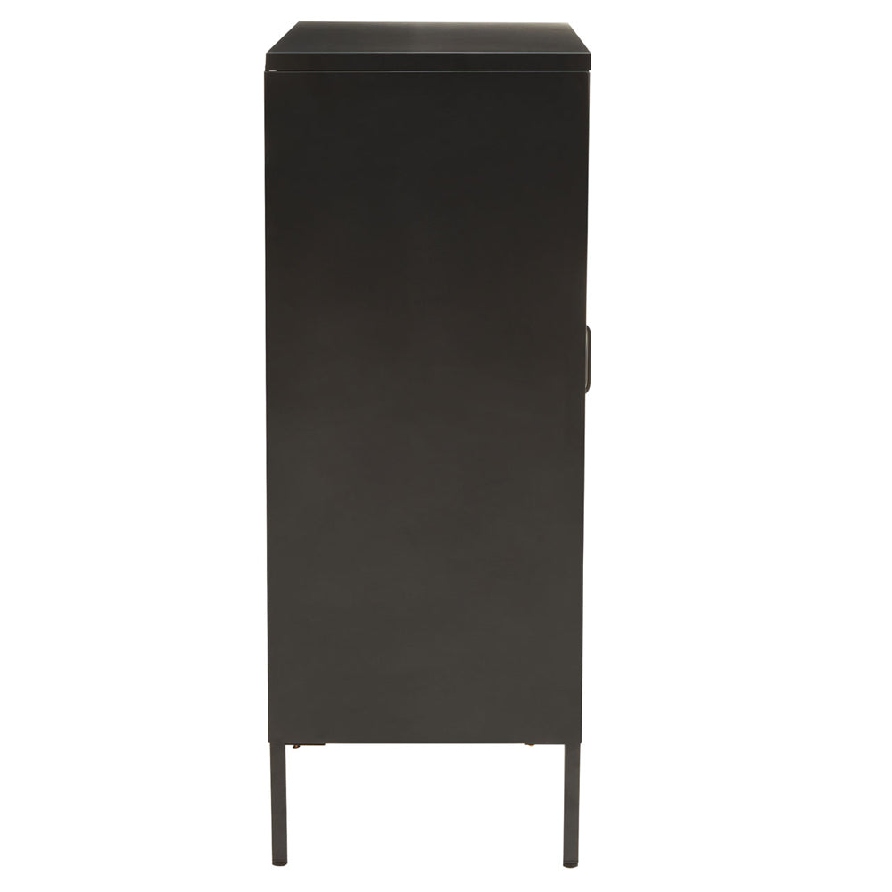 Product photograph of Olivia S Soft Industrial Collection - Ariella Two Door Cabinet In Black from Olivia's.