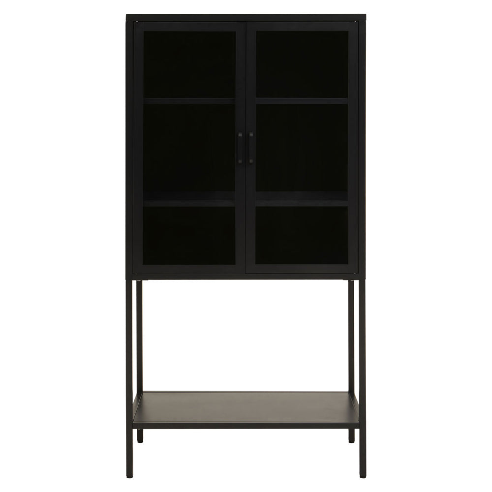 Product photograph of Olivia S Soft Industrial Collection - Ariella Two Door Cabinet With Shelf In Black from Olivia's