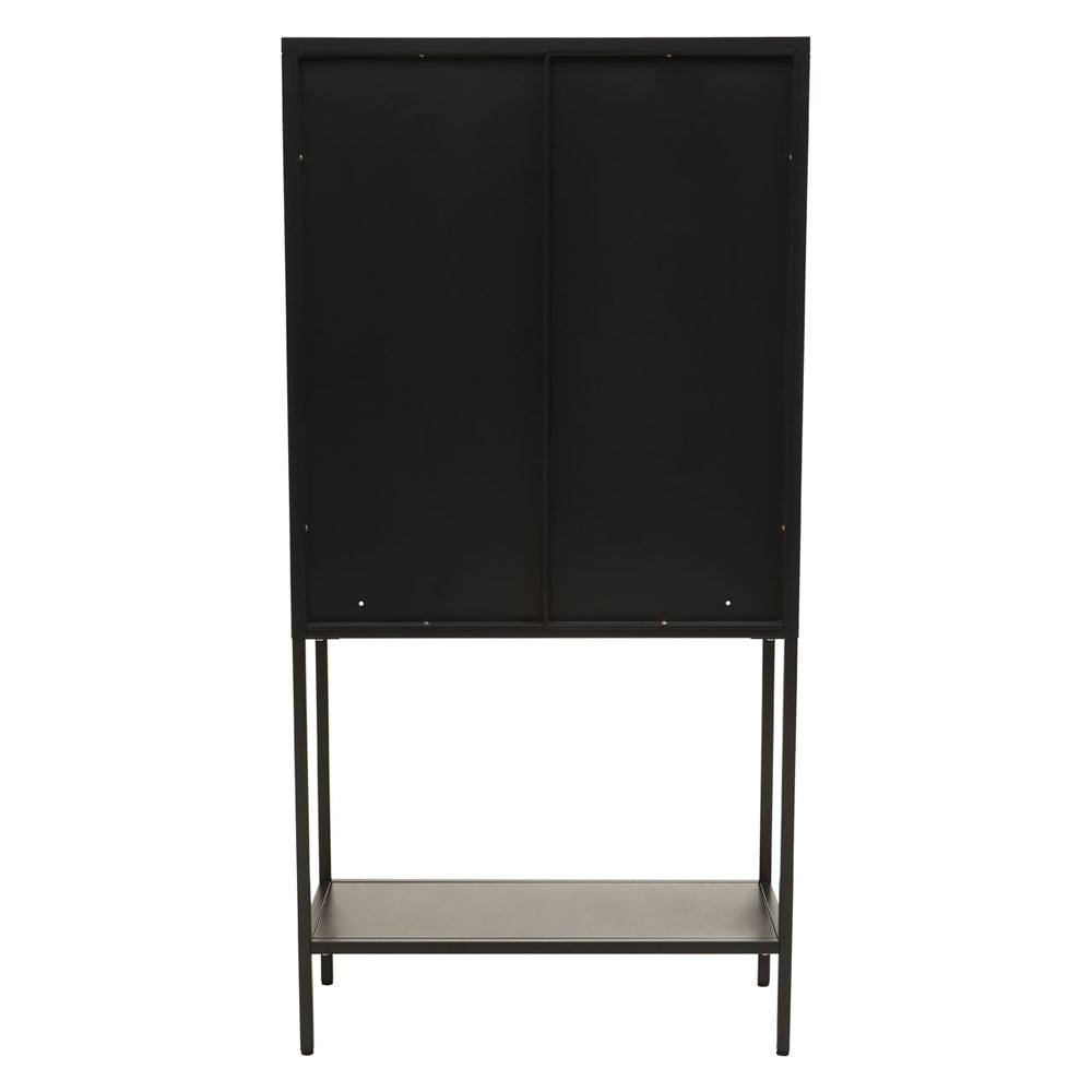 Product photograph of Olivia S Soft Industrial Collection - Ariella Two Door Cabinet With Shelf In Black from Olivia's.