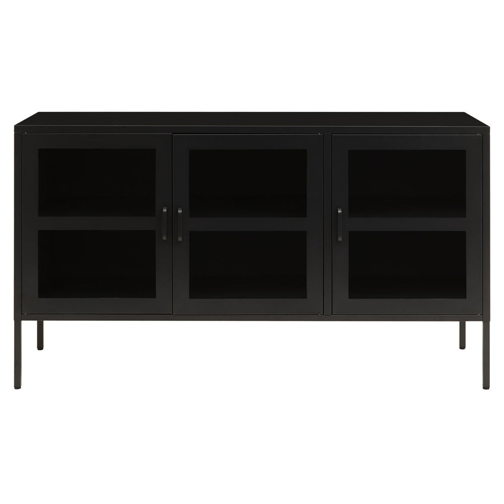 Olivias Soft Industrial Collection Ariella Three Door Sideboard In Black