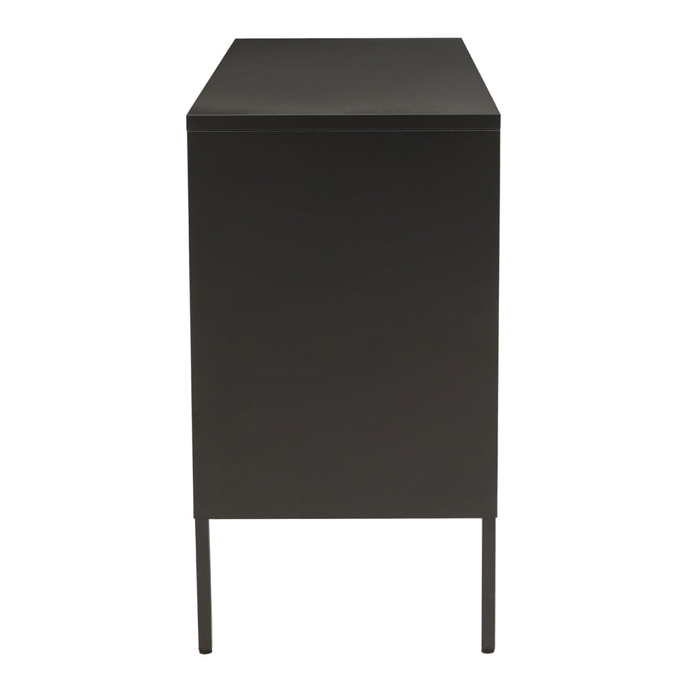 Product photograph of Olivia S Soft Industrial Collection - Ariella Three Door Sideboard In Black from Olivia's.