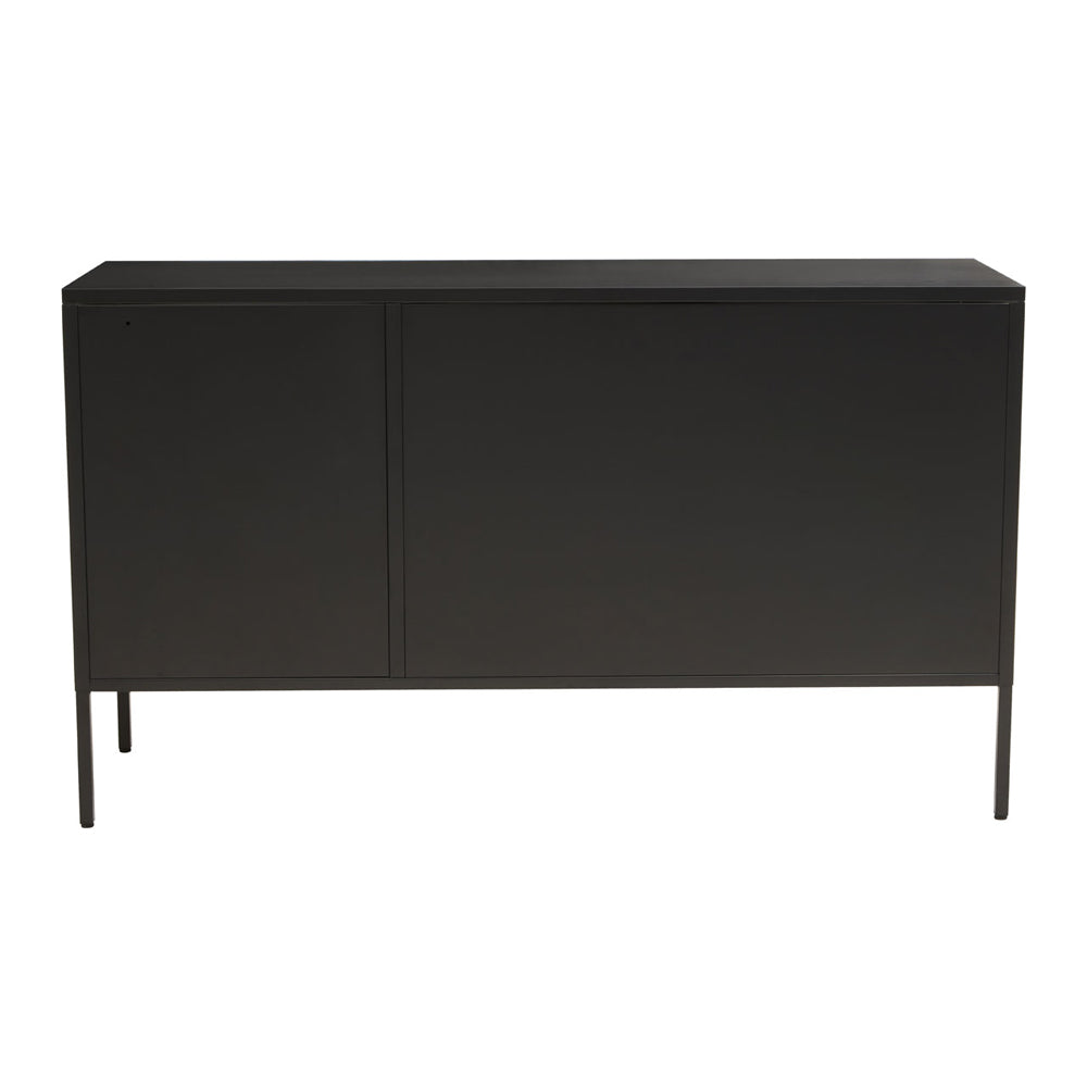 Product photograph of Olivia S Soft Industrial Collection - Ariella Three Door Sideboard In Black from Olivia's.