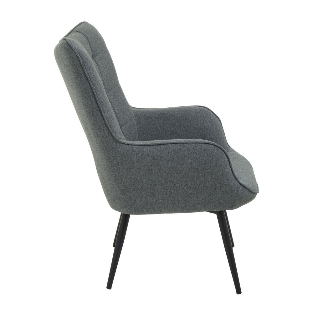 Product photograph of Olivia S Scarlett Accent Chair In Grey Fabric Black Legs from Olivia's.