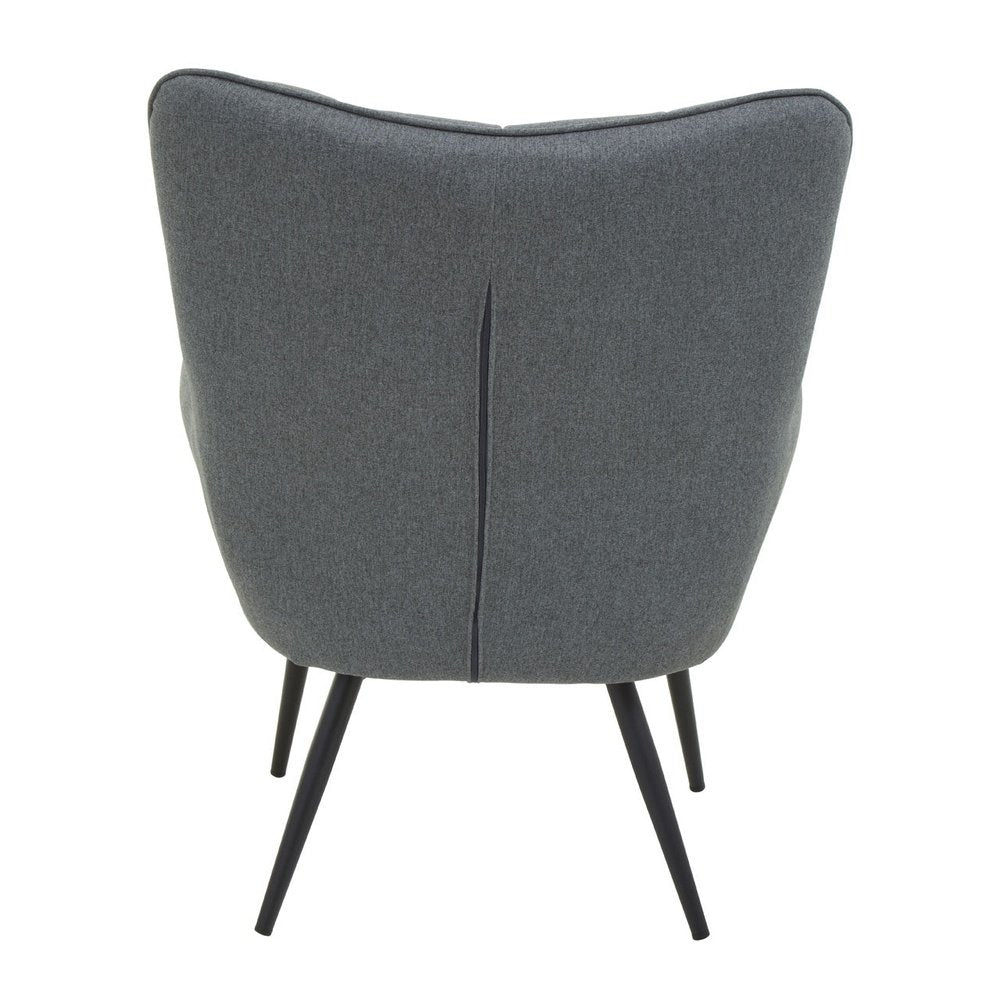 Product photograph of Olivia S Scarlett Accent Chair In Grey Fabric Black Legs from Olivia's.
