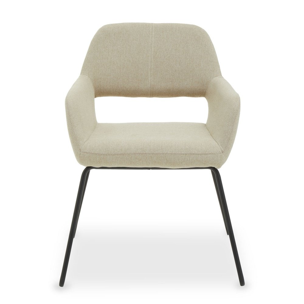 Product photograph of Olivia S Sonny Dining Chair In Natural Fabric Black Legs from Olivia's