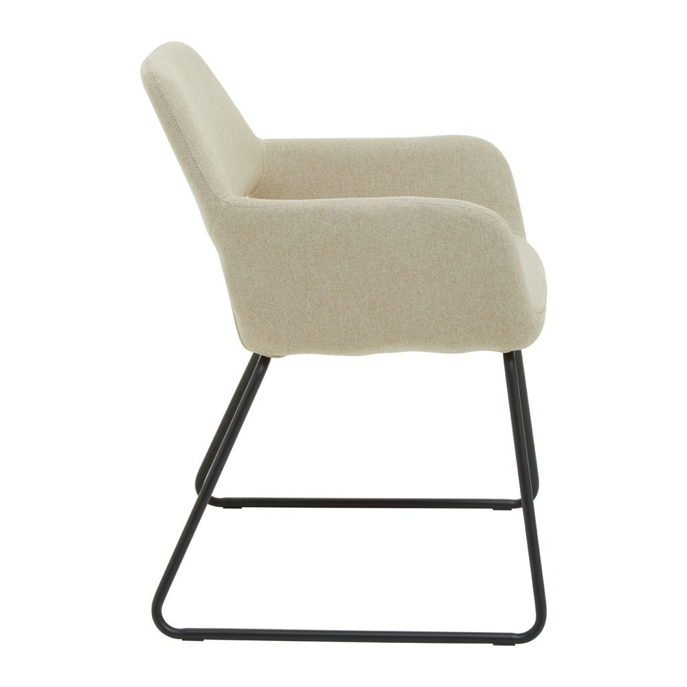 Product photograph of Olivia S Sonny Dining Chair In Natural Fabric Black Legs from Olivia's.