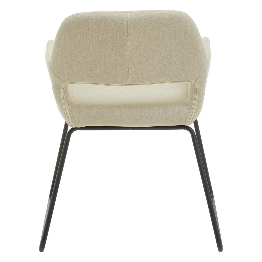 Product photograph of Olivia S Sonny Dining Chair In Natural Fabric Black Legs from Olivia's.