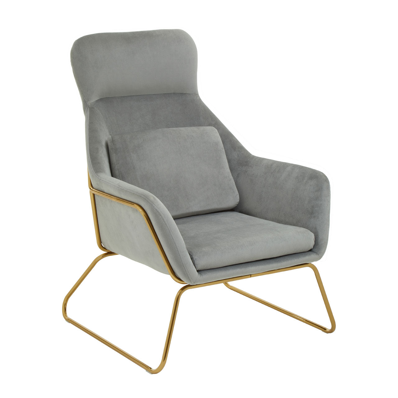 Product photograph of Olivia S Sofia Accent Chair In Grey Velvet from Olivia's.