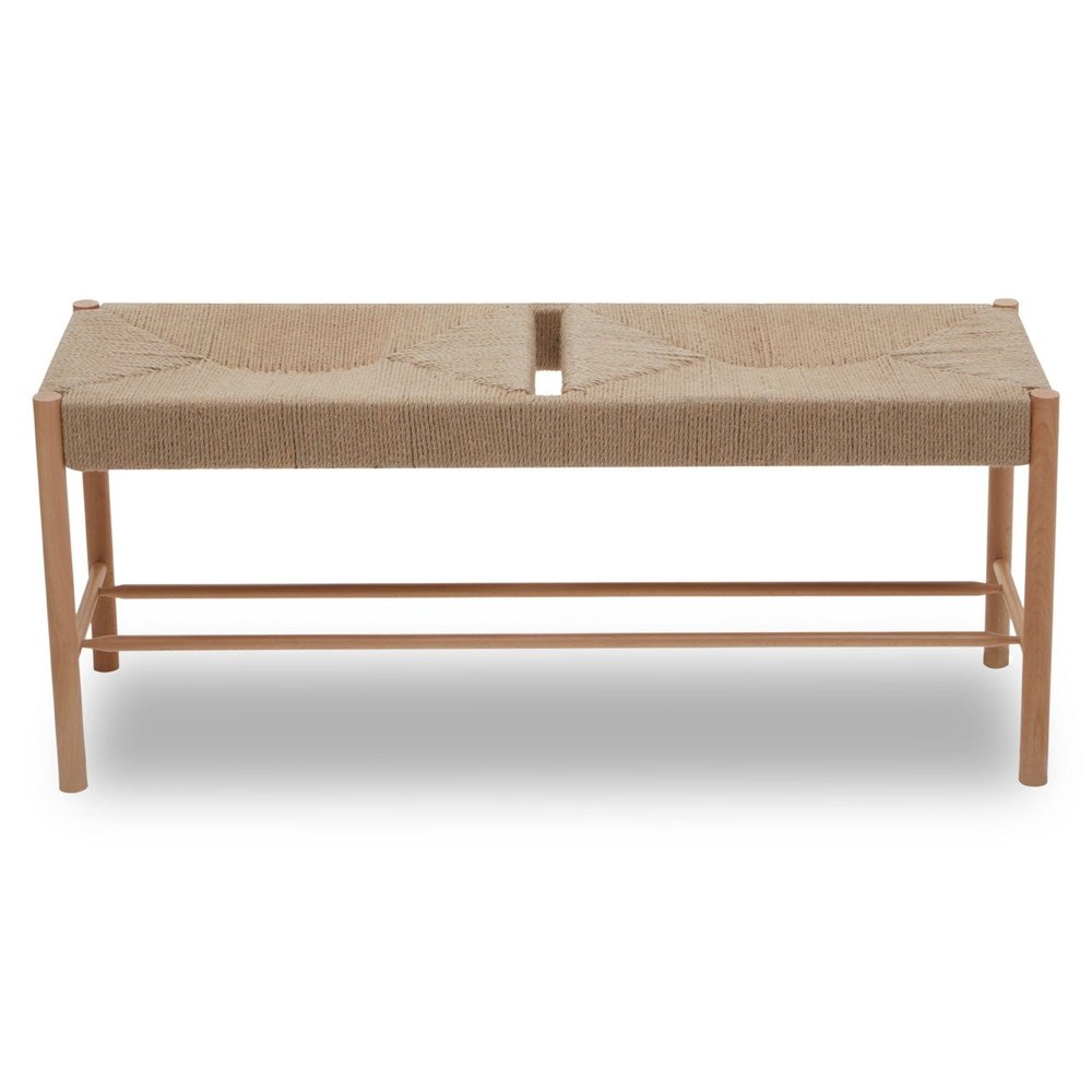 Product photograph of Olivia S Beckett Bench Natural Rope Natural Wood Frame from Olivia's.