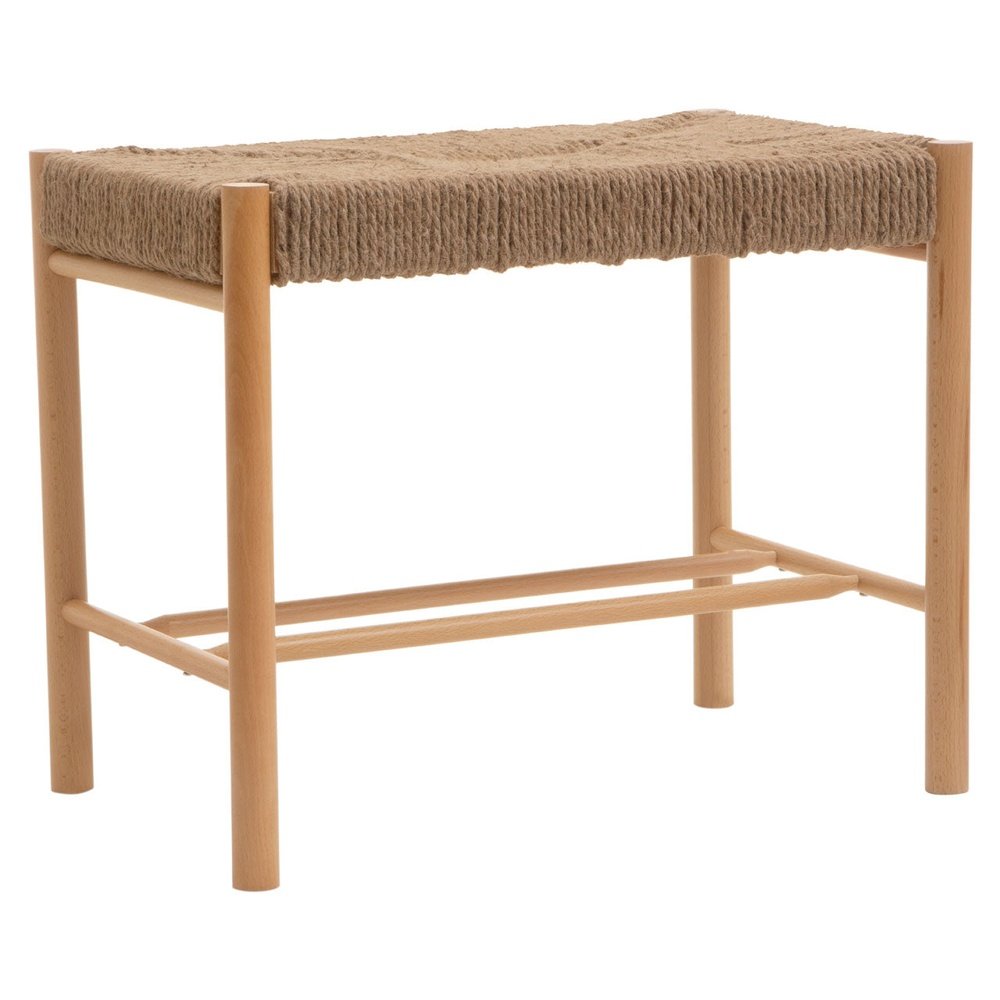 Product photograph of Olivia S Beckett Small Bench Natural Rope Natural Wood Frame from Olivia's.
