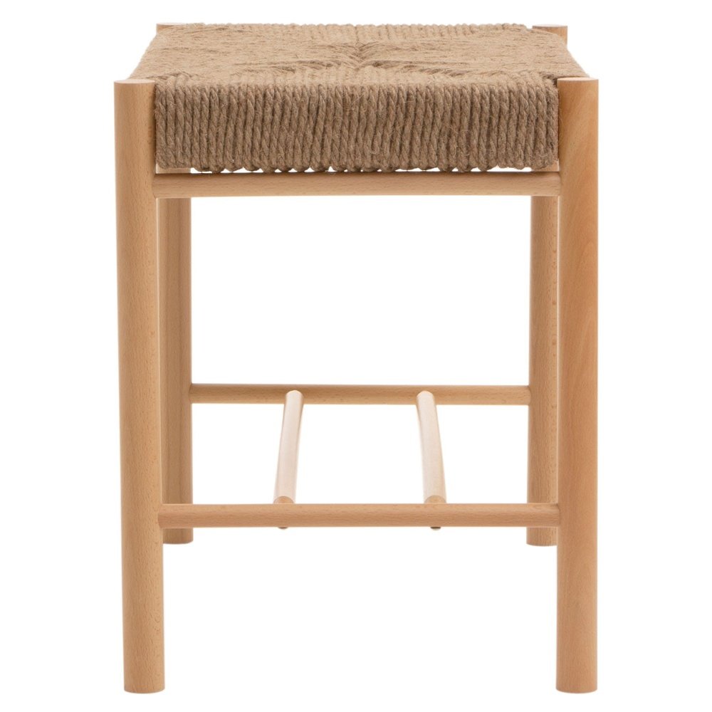 Product photograph of Olivia S Beckett Small Bench Natural Rope Natural Wood Frame from Olivia's.