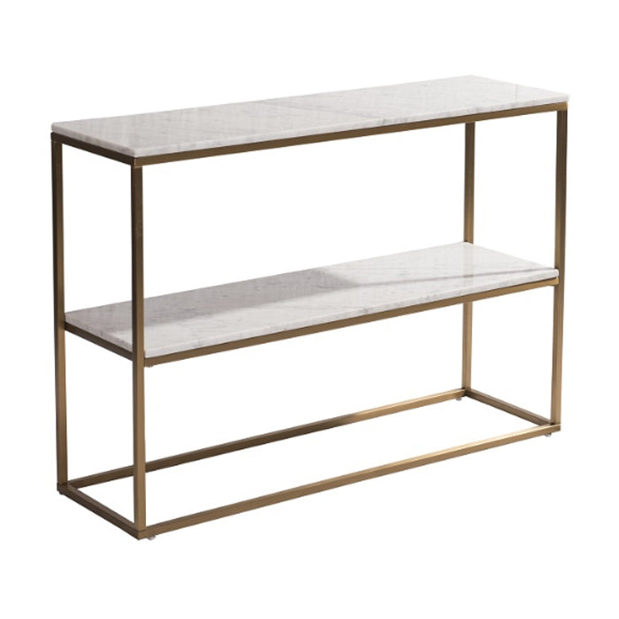 Product photograph of Rv Astley Faceby Bookcase White And Brushed Gold from Olivia's