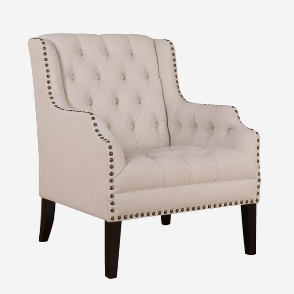 Andrew Martin Bassett Armchair in Cream