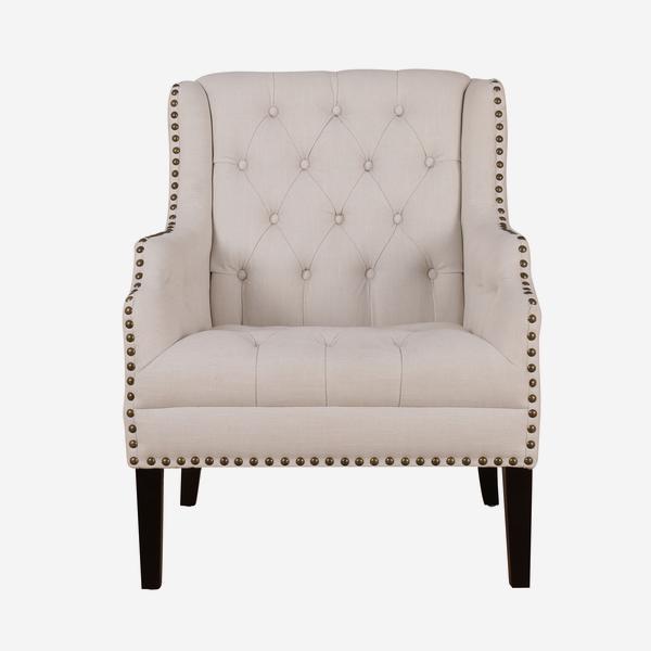 Product photograph of Andrew Martin Bassett Armchair In Cream from Olivia's.